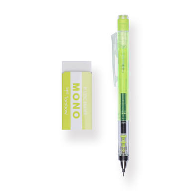 Tombow MONO Graph Clear Color Mechanical Pencil Set - 0.5mm - Clear Lime