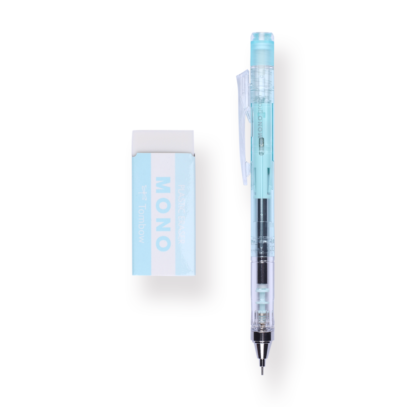 Tombow MONO Graph Clear Color Mechanical Pencil Set - 0.5mm - Clear Mint - Stationery Pal