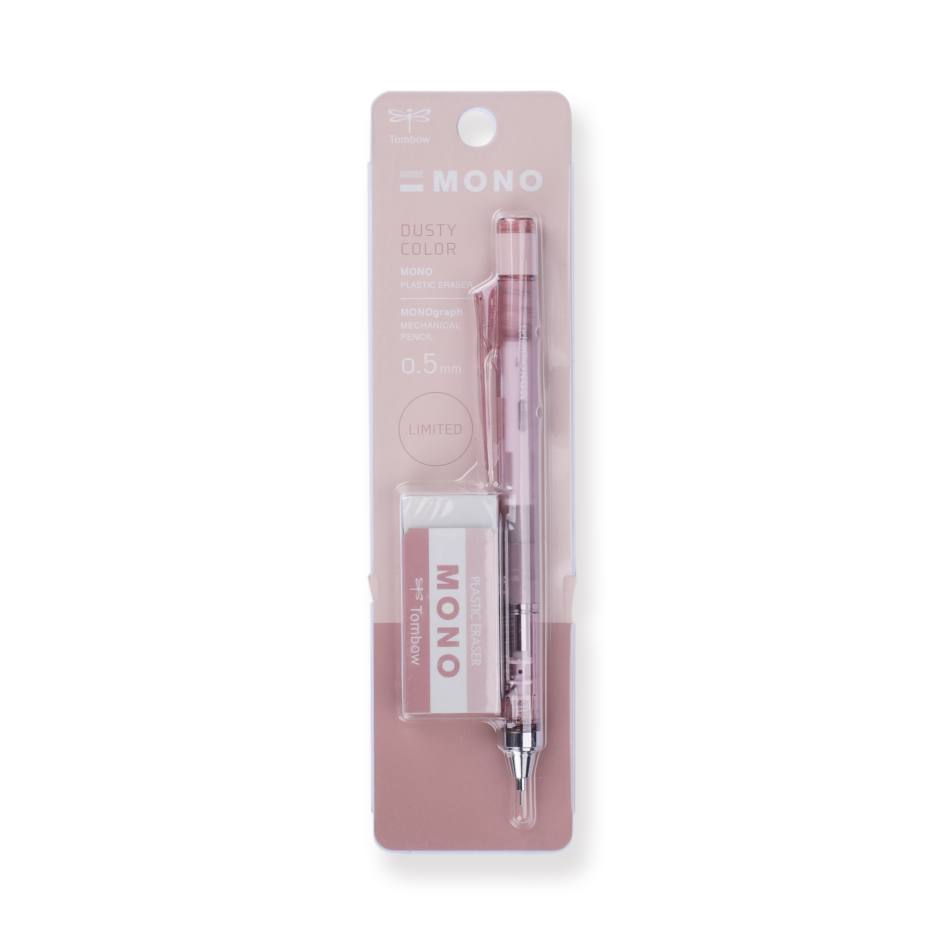 Tombow MONO Graph Dusty Color Mechanical Pencil Set - 0.5mm - Old Rose - Stationery Pal