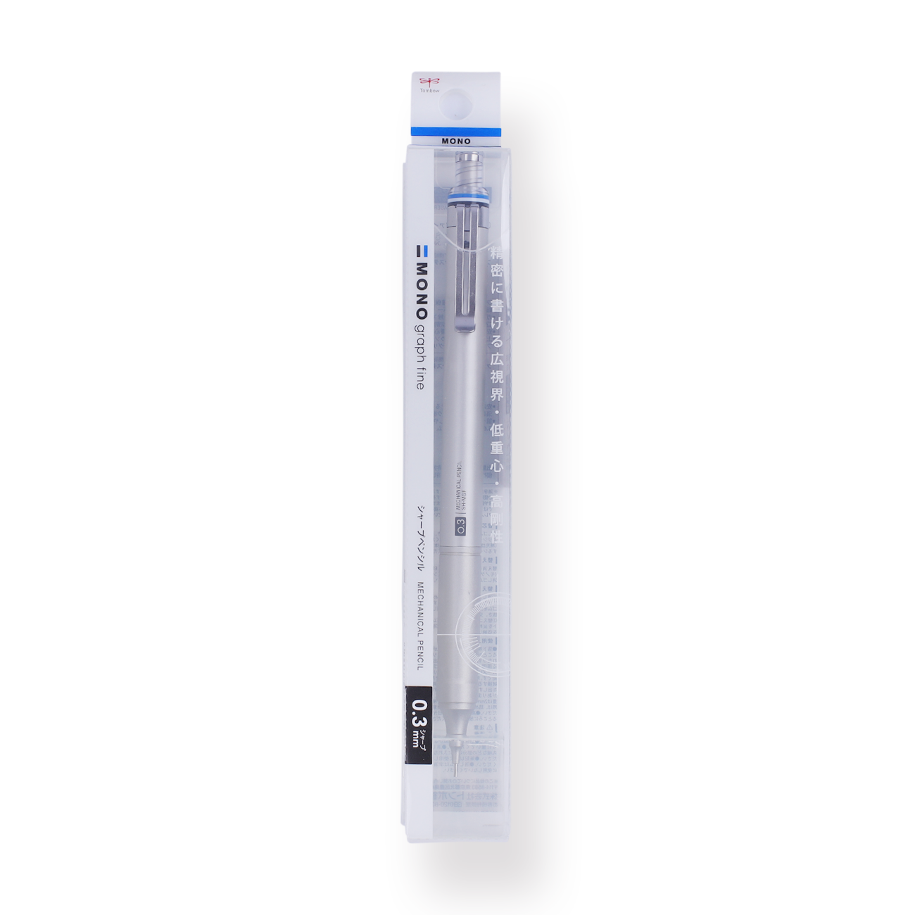 Tombow MONO Graph Fine Mechanical Pencil - 0.3 mm - Silver - Stationery Pal