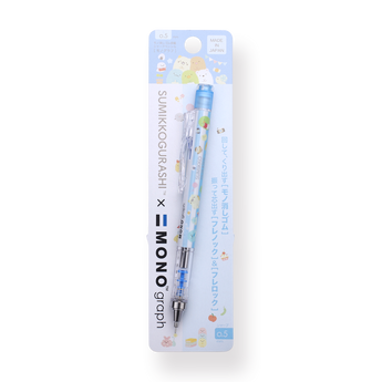 Tombow MONO Graph x Sumikko Gurashi Mechanical Pencil - 0.5 mm - Blue Stripes - Stationery Pal