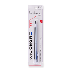 Tombow MONO Zero Eraser - Blue White - Round - Stationery Pal