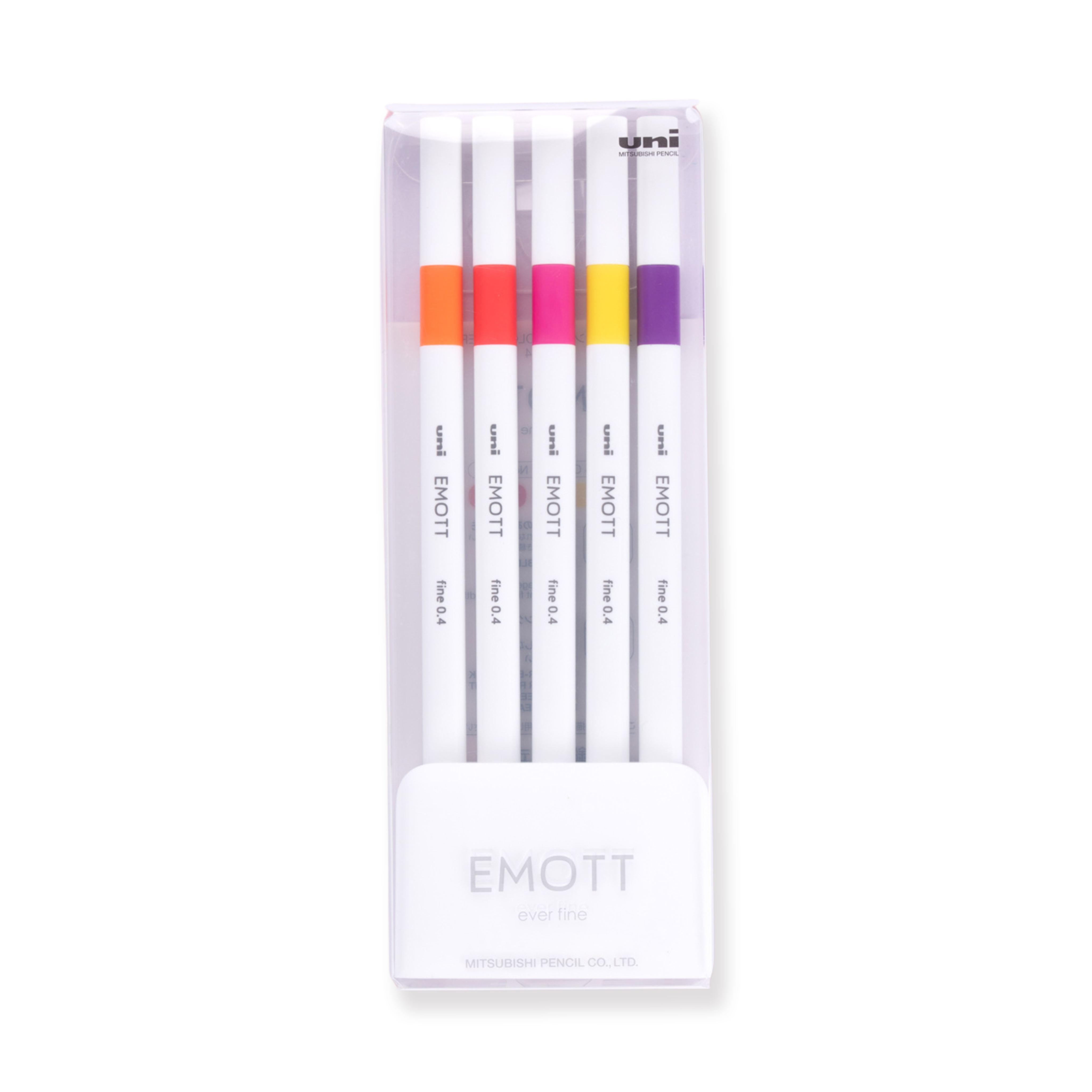 Uni Emott Ever Fine Rotulador para marcar - 0,4 mm - Juego de 5 colores - N.º 2 Passion Color