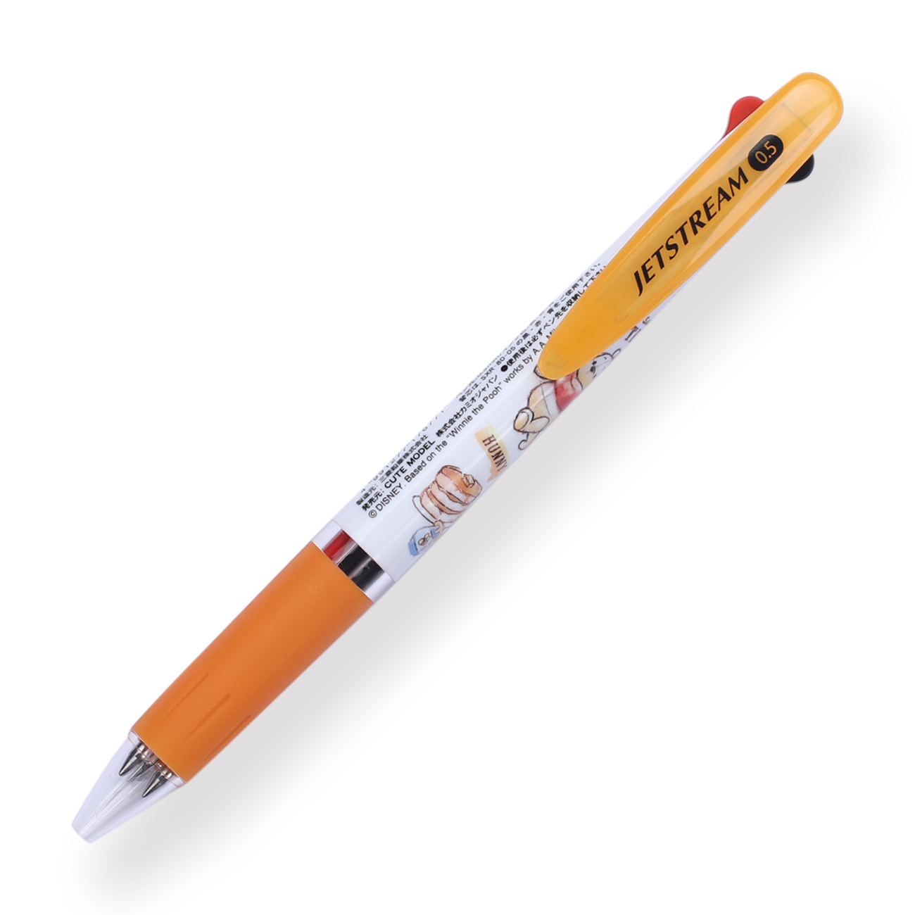 Uni Jetstream x Disney 3 Color Limited Edition Multi Pen - 0.5 mm - Winnie the Pooh - Orange Grip - Stationery Pal