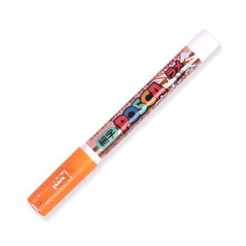 Uni Posca Glitter Paint Marker PC-3ML - Fine Point - Orange - Stationery Pal