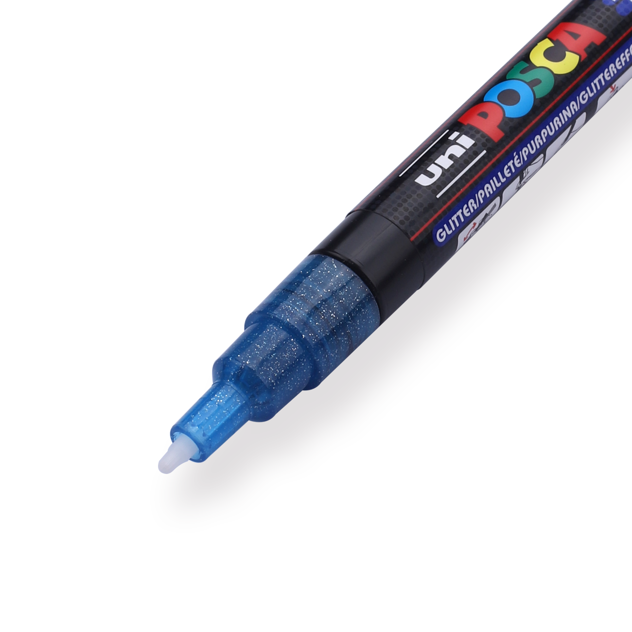 Uni Posca Paint Marker PC-3M - Fine Point - Glitter Blue - Stationery Pal