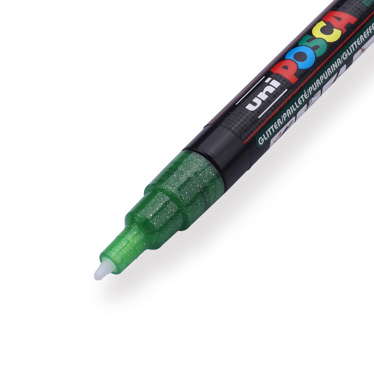 Uni Posca Paint Marker PC-3M - Fine Point - Glitter Green - Stationery Pal