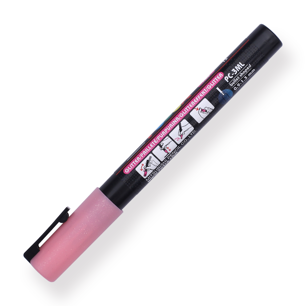 Uni Posca Paint Marker PC-3M - Fine Point - Glitter Pink - Stationery Pal