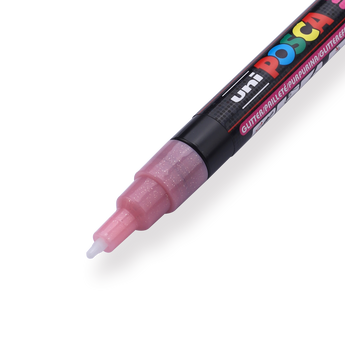 Uni Posca Paint Marker PC-3M - Fine Point - Glitter Pink - Stationery Pal