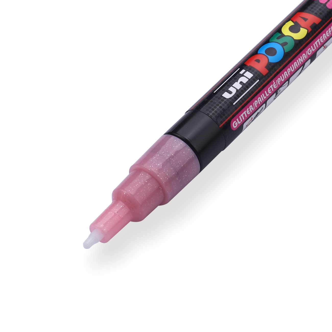 Uni Posca Paint Marker PC-3M - Fine Point - Glitter Pink - Stationery Pal