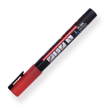 Uni Posca Paint Marker PC-3M - Fine Point - Glitter Red - Stationery Pal