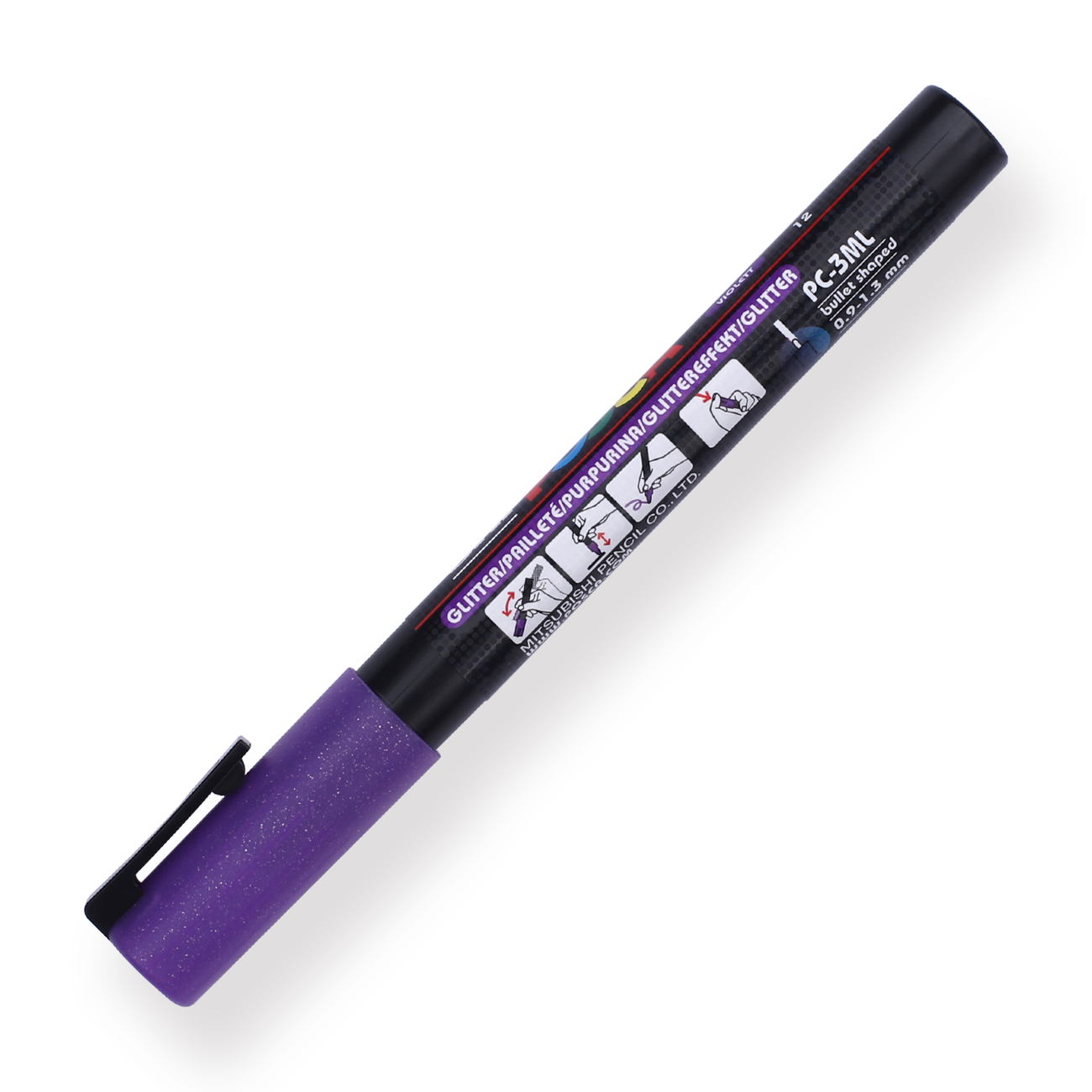 Uni Posca Paint Marker PC-3M - Fine Point - Glitter Violet - Stationery Pal