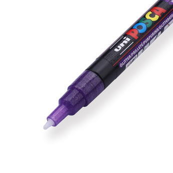 Uni Posca Paint Marker PC-3M - Fine Point - Glitter Violet - Stationery Pal