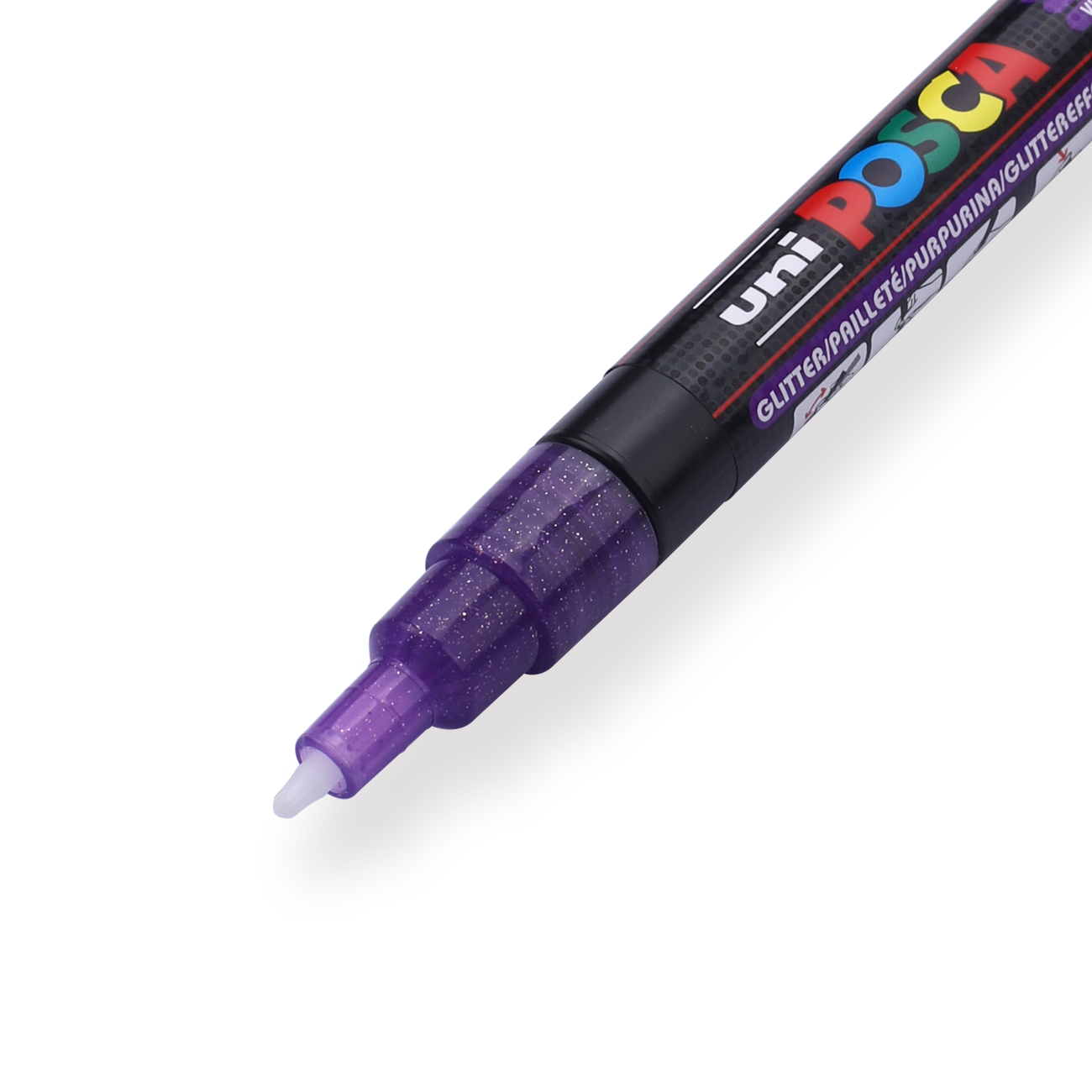 Uni Posca Paint Marker PC-3M - Fine Point - Glitter Violet - Stationery Pal