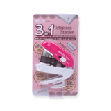 Versatile 3 in 1 Stapleless Stapler - Pink - Stationery Pal