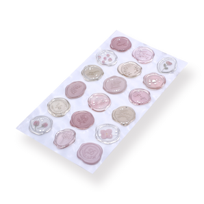 Vintage 3D Wax Seal Stamp Stickers - Pink Candy - Stationery Pal