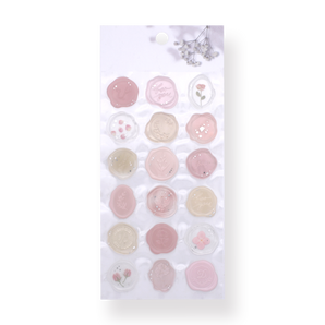 Vintage 3D Wax Seal Stamp Stickers - Pink Candy - Stationery Pal