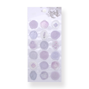 Vintage 3D Wax Seal Stamp Stickers - Purple Candy - Stationery Pal