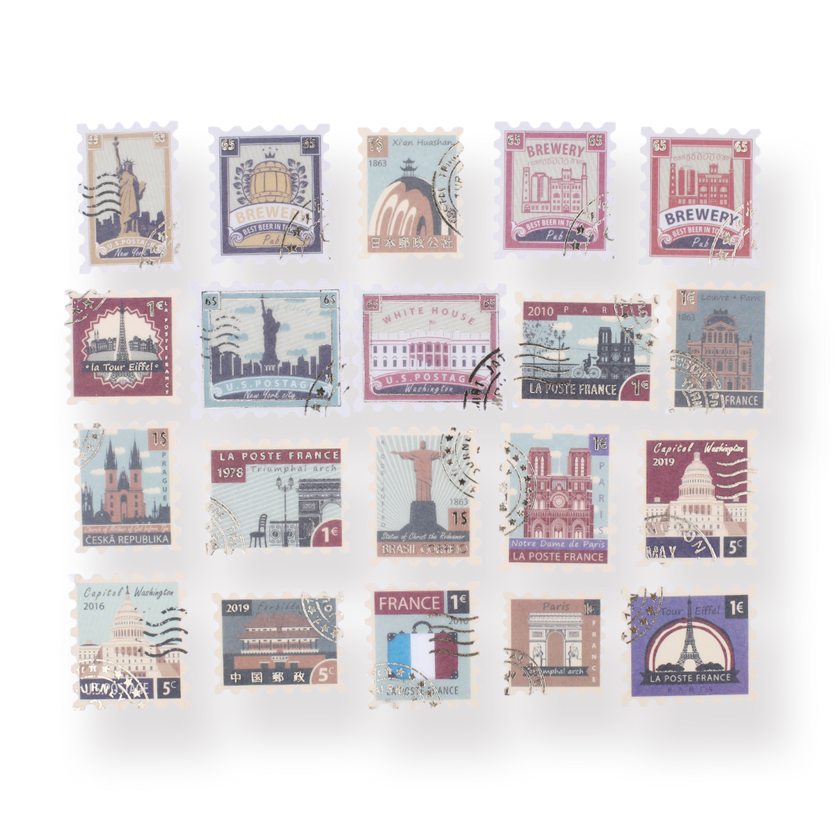 Vintage Postal Stamps Sticker Sheet – STICKII