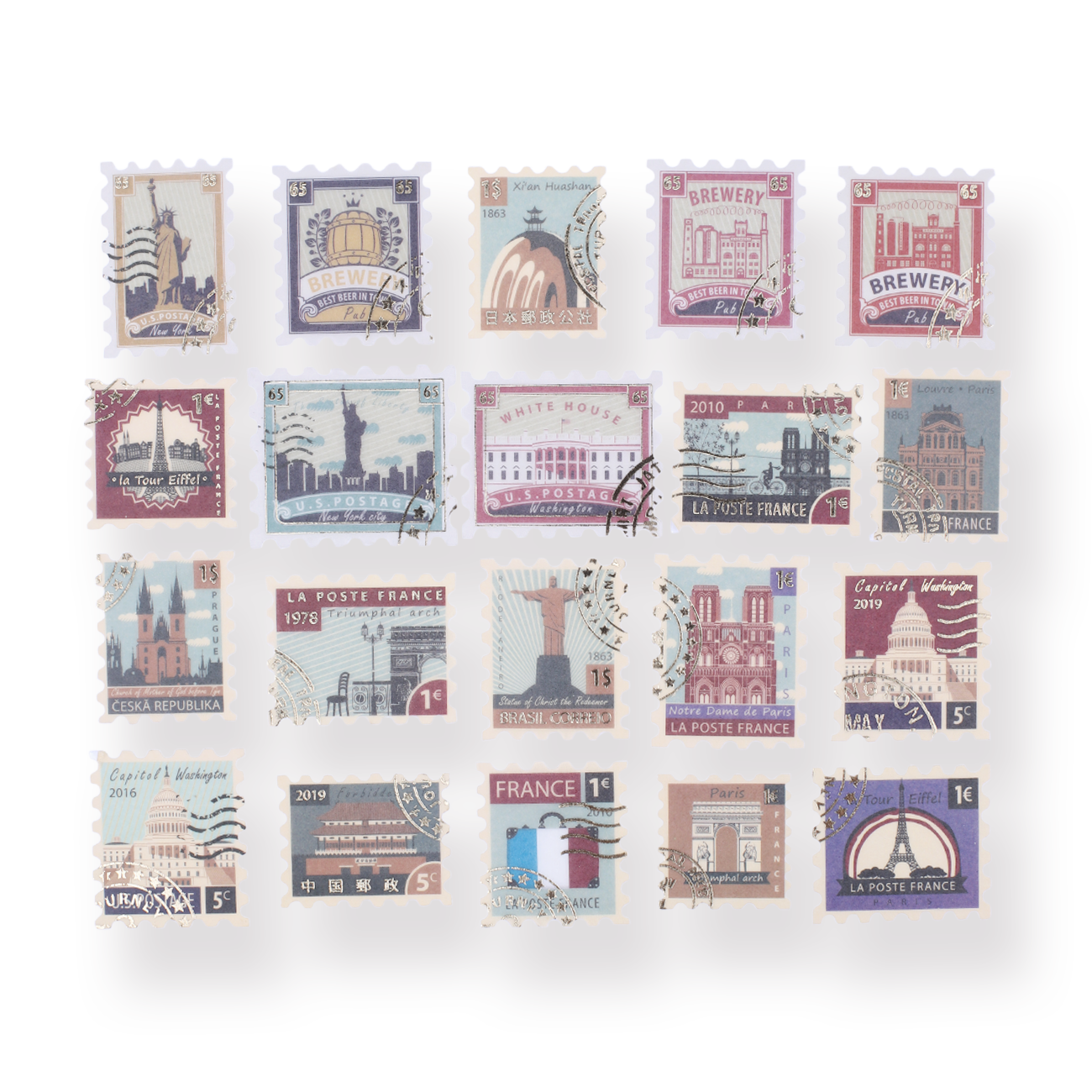 Vintage Stamps Decorative Stickers - Label — Stationery Pal