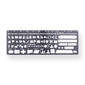 Web Drawing Stencil Metal Ruler - Stationery Pal