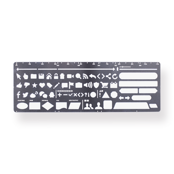 Web Drawing Stencil Metal Ruler - Stationery Pal