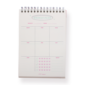 Weekly Planner Ring Notebook - Peach - Stationery Pal