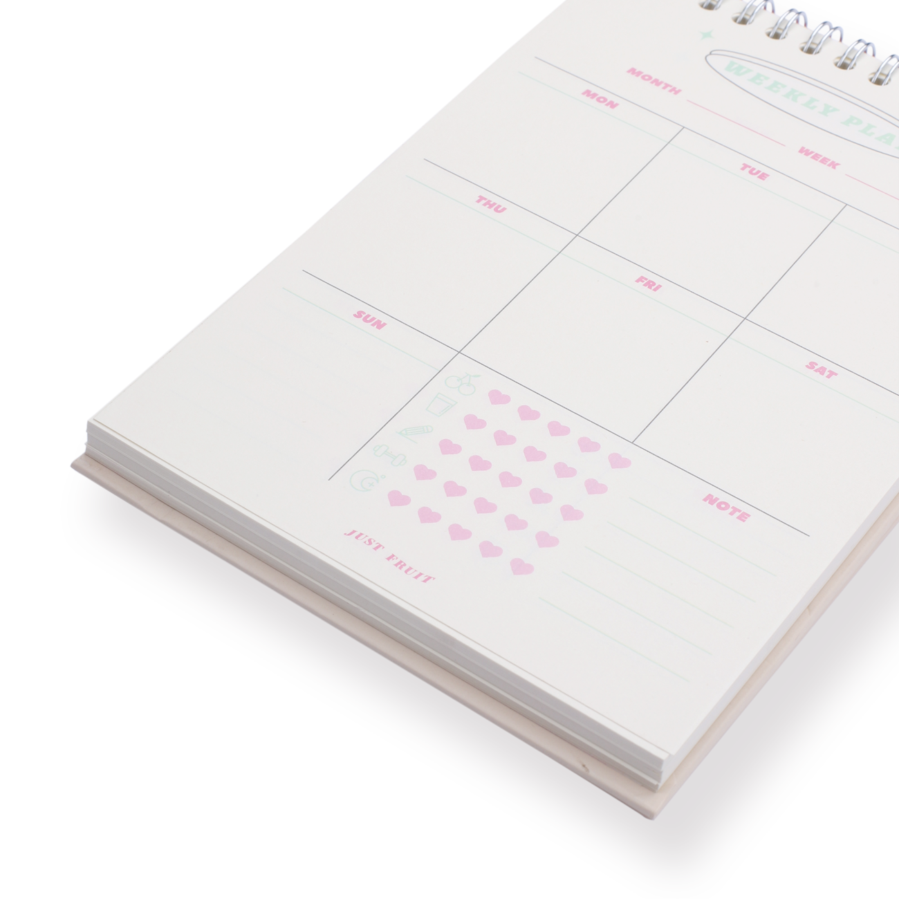 Weekly Planner Ring Notebook - Peach - Stationery Pal