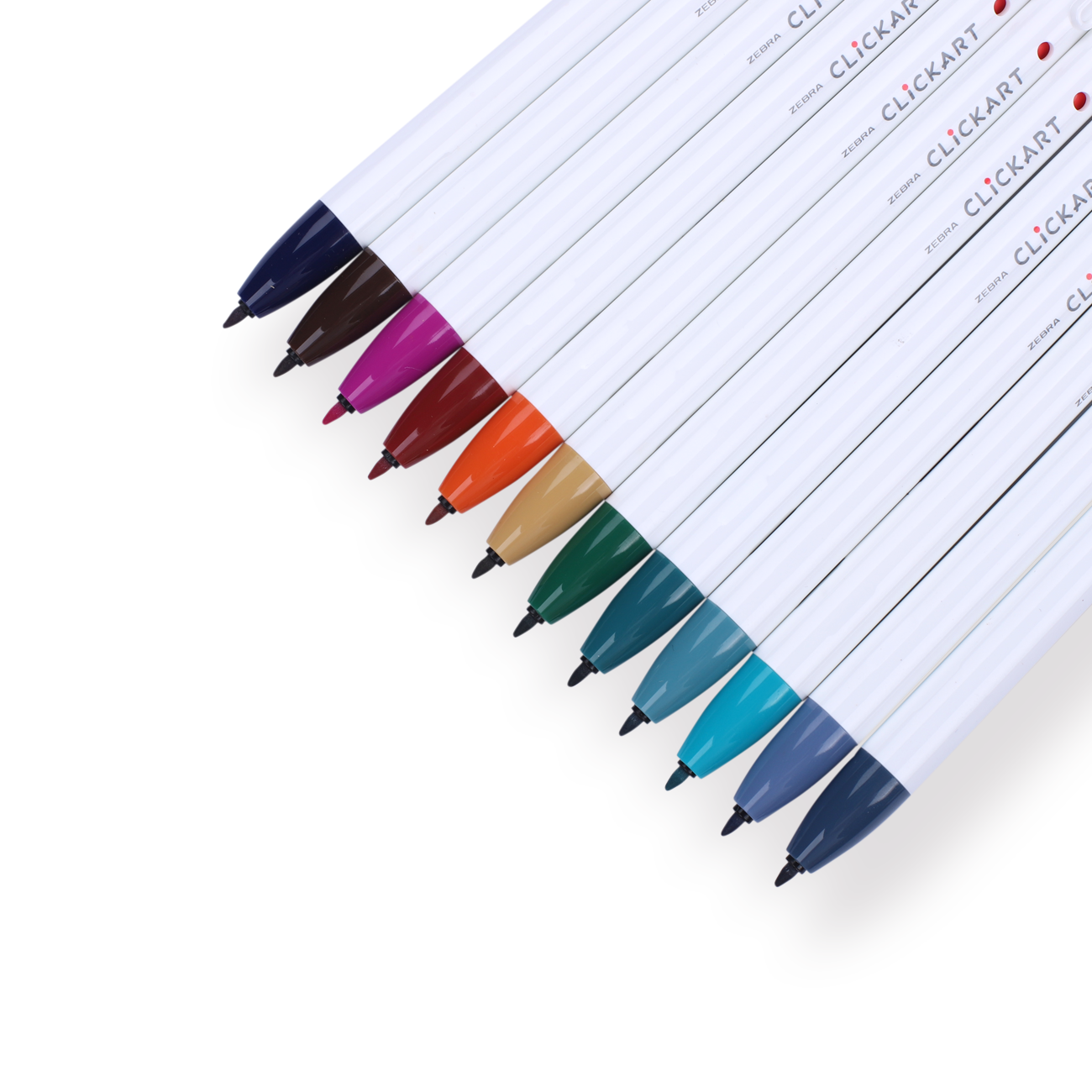 Zebra Clickart Retractable Sign Pen - 0.6 mm - 12 Color Set DK