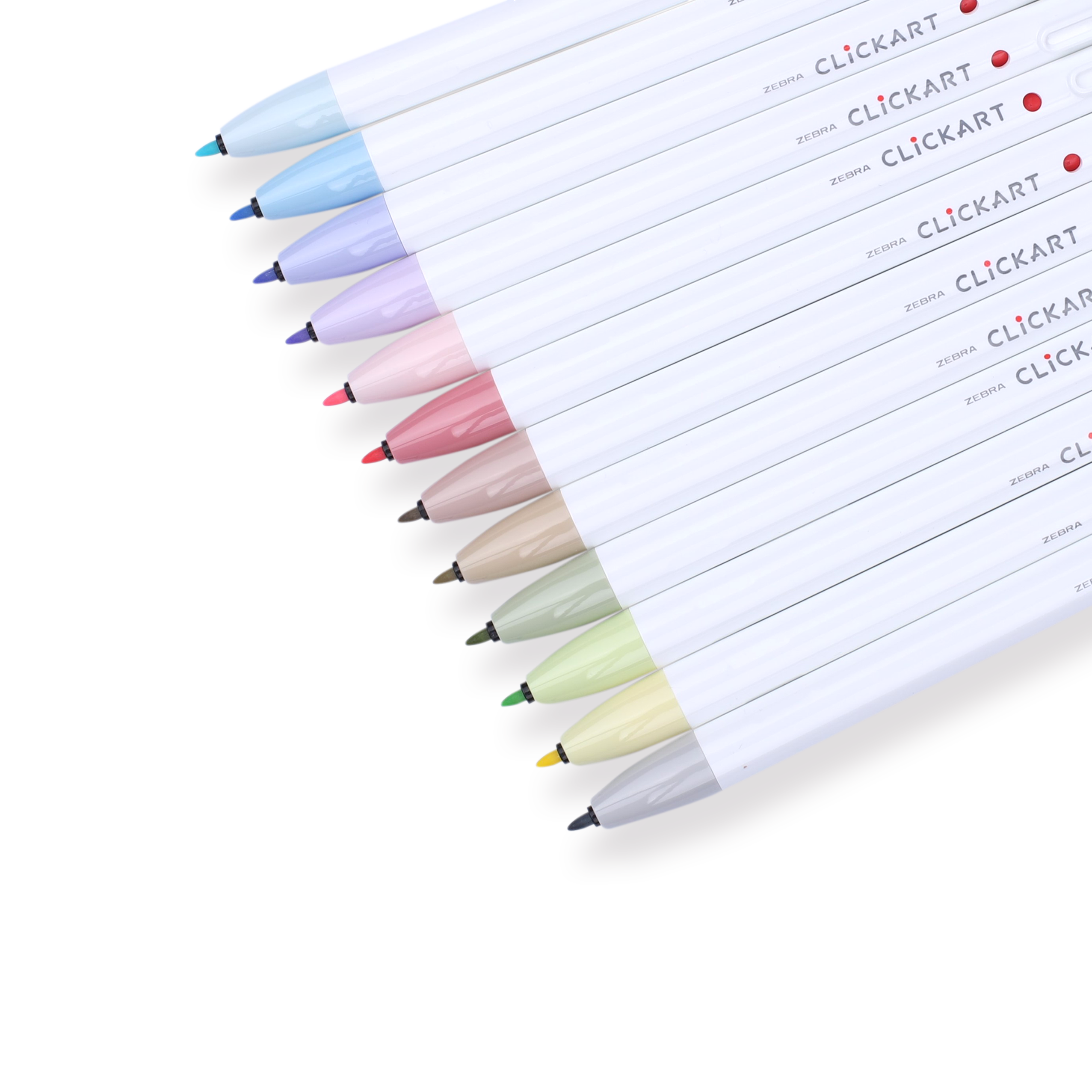 Zebra CLiCKART Retractable Marker Pen Set of 12- Standard Colors