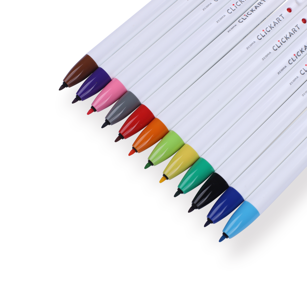 Zebra Clickart Retractable Sign Pen - 0.6 mm - 12 Color Set ST