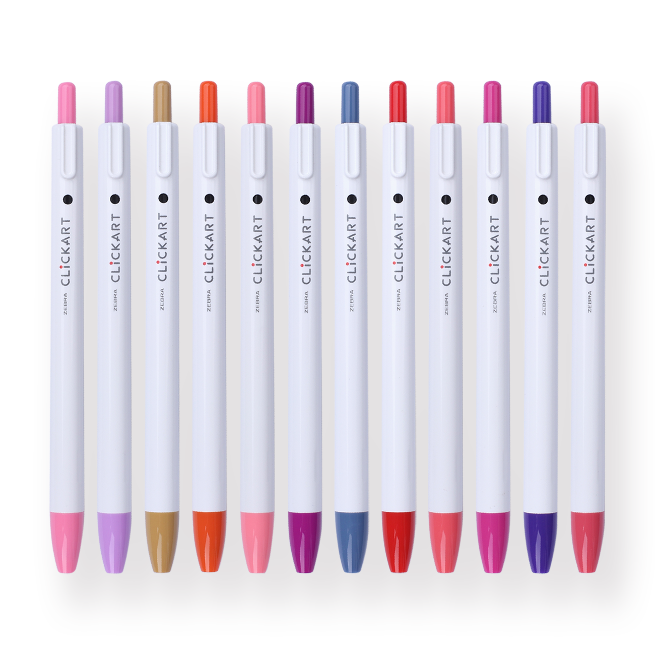 Zebra Click Art Retractable Marker Pen Fine Pink Purple Yellow