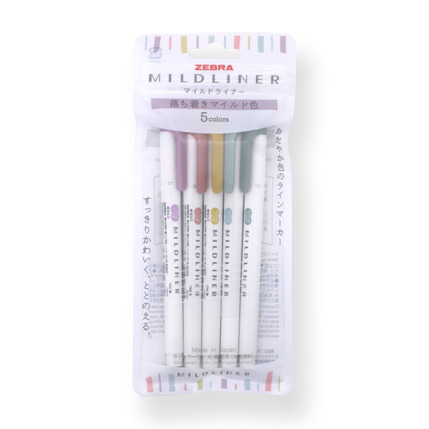 Mildliners Zebra Mildliner Double-Sided Highlighter - 2025 Calm Mild Colors New S ...