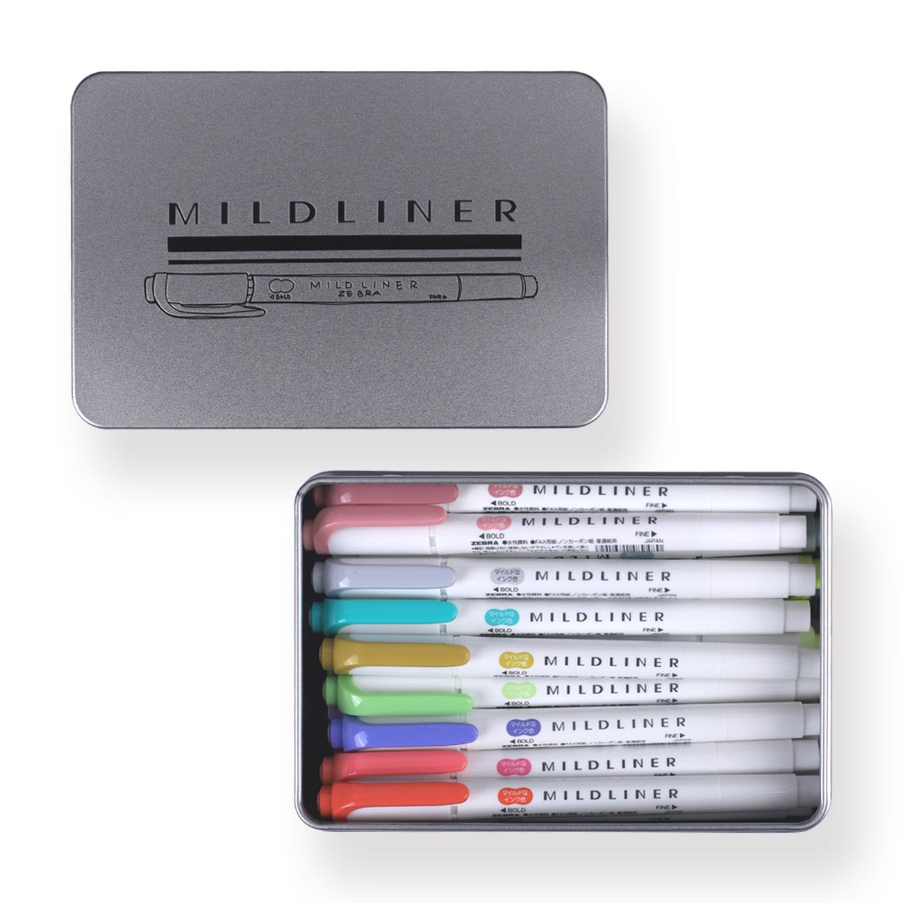 Zebra Mildliner Double-Sided Highlighter (with New 2025 Colors!) - 40 Color Set with Case