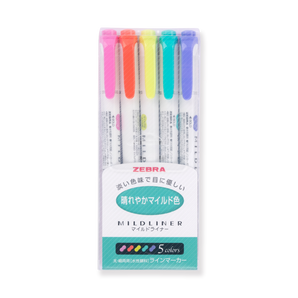 Zebra Mildliner Double-Sided Highlighter Set - Fine / Bold - Bright Color Set - Stationery Pal