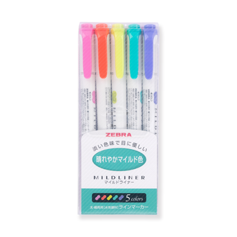 Zebra Mildliner Double-Sided Highlighter Set - Fine / Bold - Bright Color Set - Stationery Pal