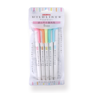 Zebra Mildliner Double-Sided Highlighter Set - Fine / Bold - Fluorescent Set - Stationery Pal