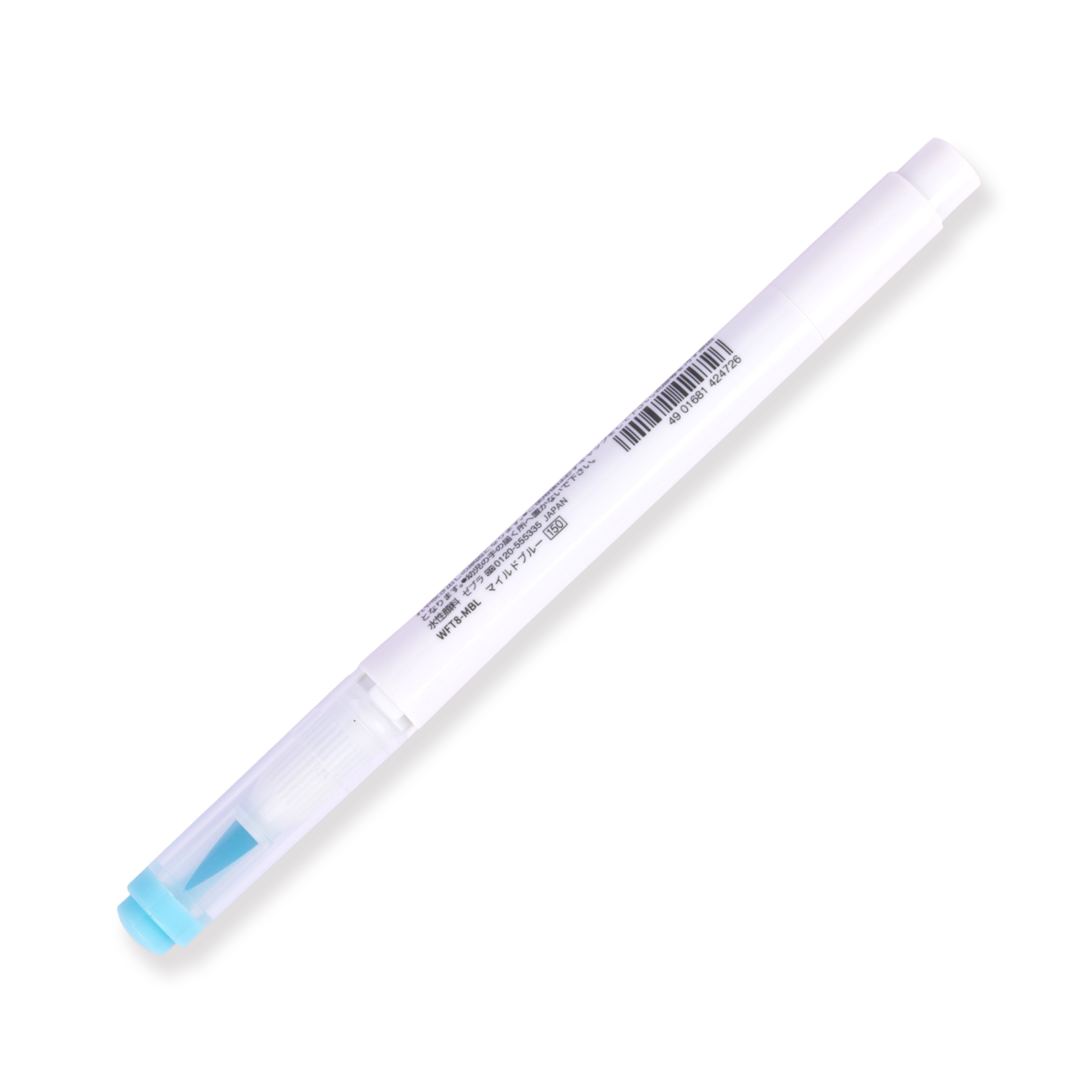 Zebra Mildliner Pinselstift mit zwei Enden – Pinsel / Fein – Mildes Blau