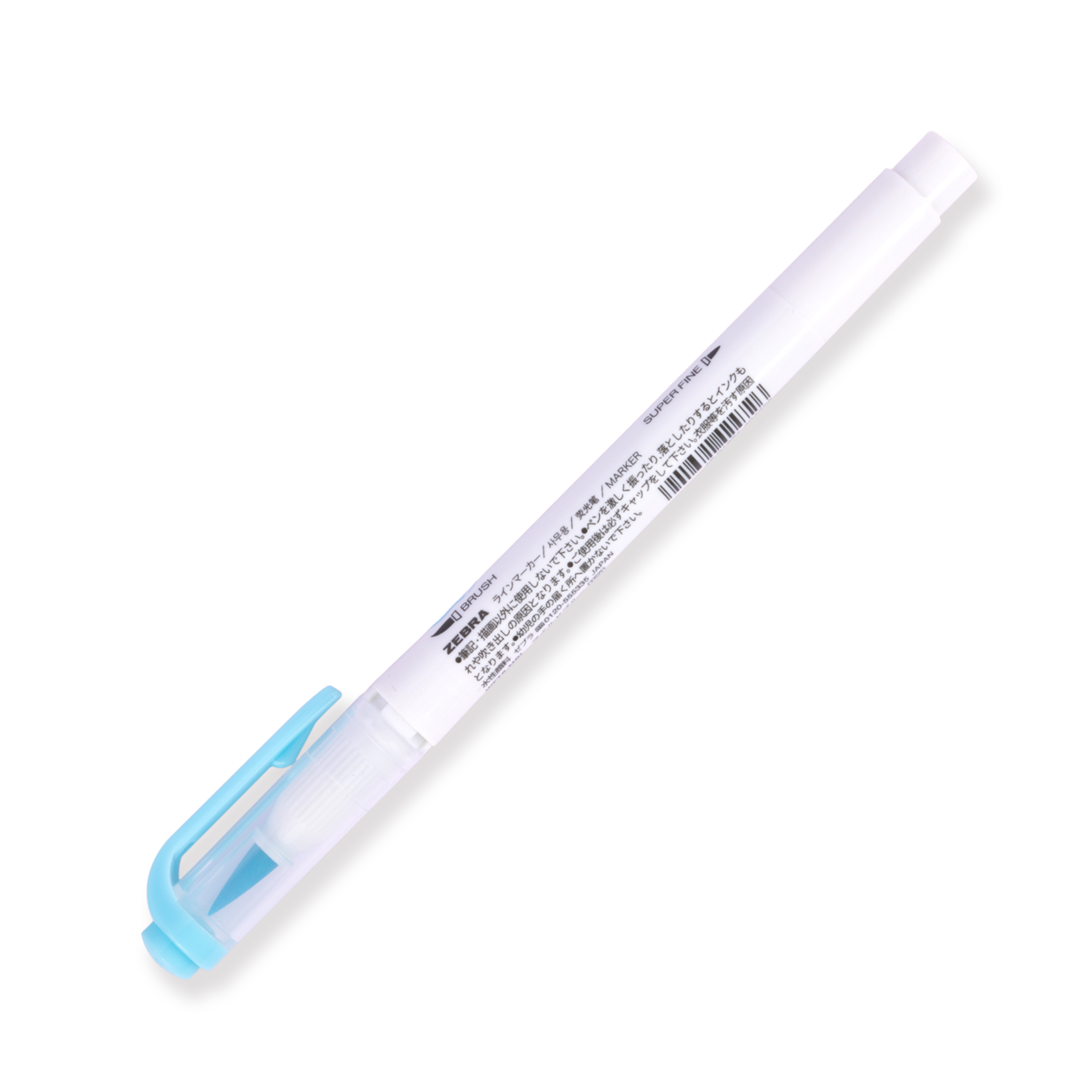 Zebra Mildliner Pinselstift mit zwei Enden – Pinsel / Fein – Mildes Blau