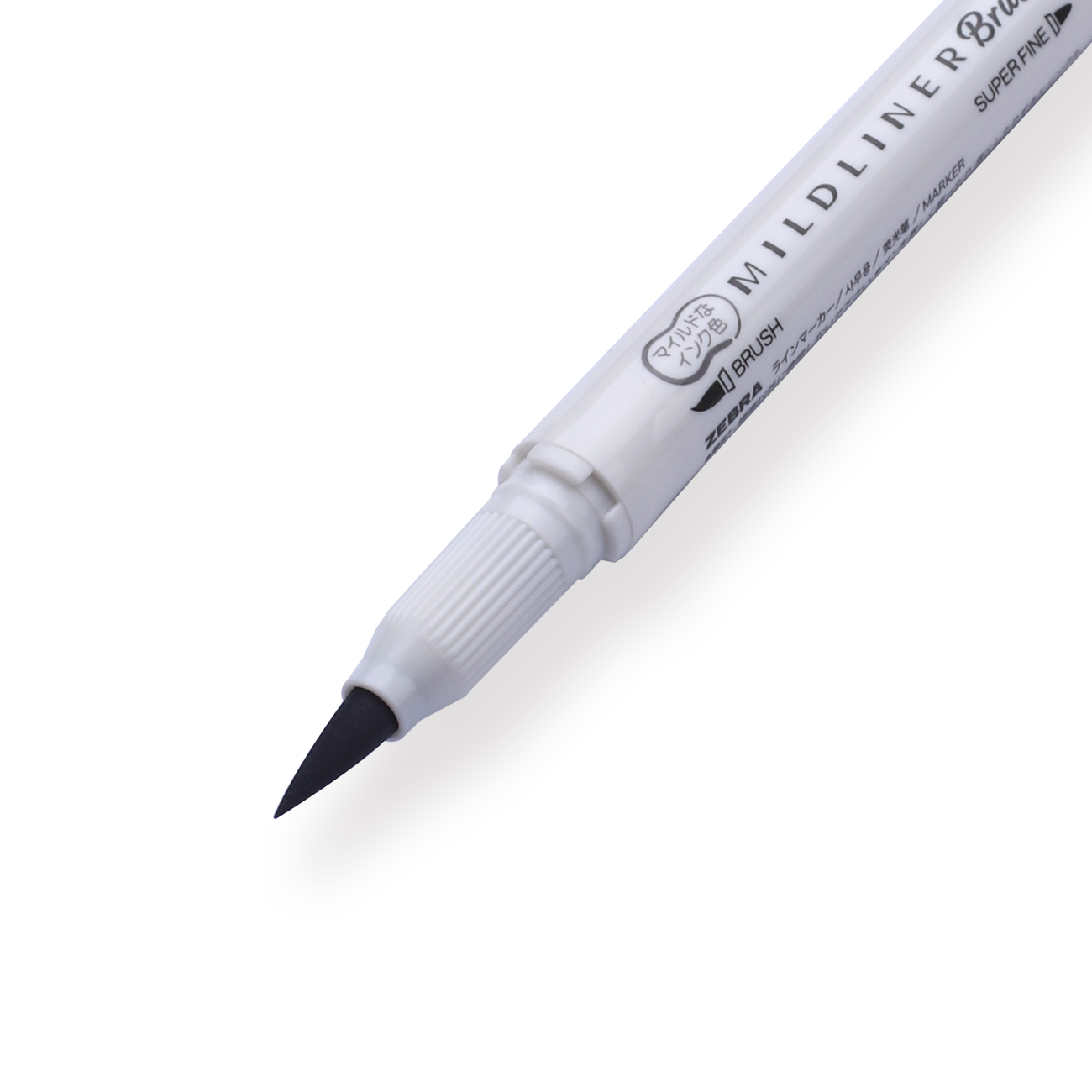 Zebra Mildliner Double Ended Brush Pen - Brush / Fine - Mild Dark Gray