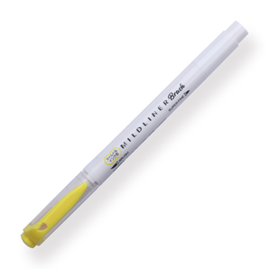 Zebra Mildliner Double Ended Brush Pen - Brush / Fine - Mild Lemon Yellow