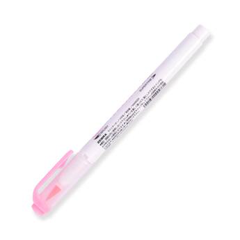 Zebra Mildliner Double Ended Brush Pen - Brush / Fine - Mild Pink - Stationery Pal