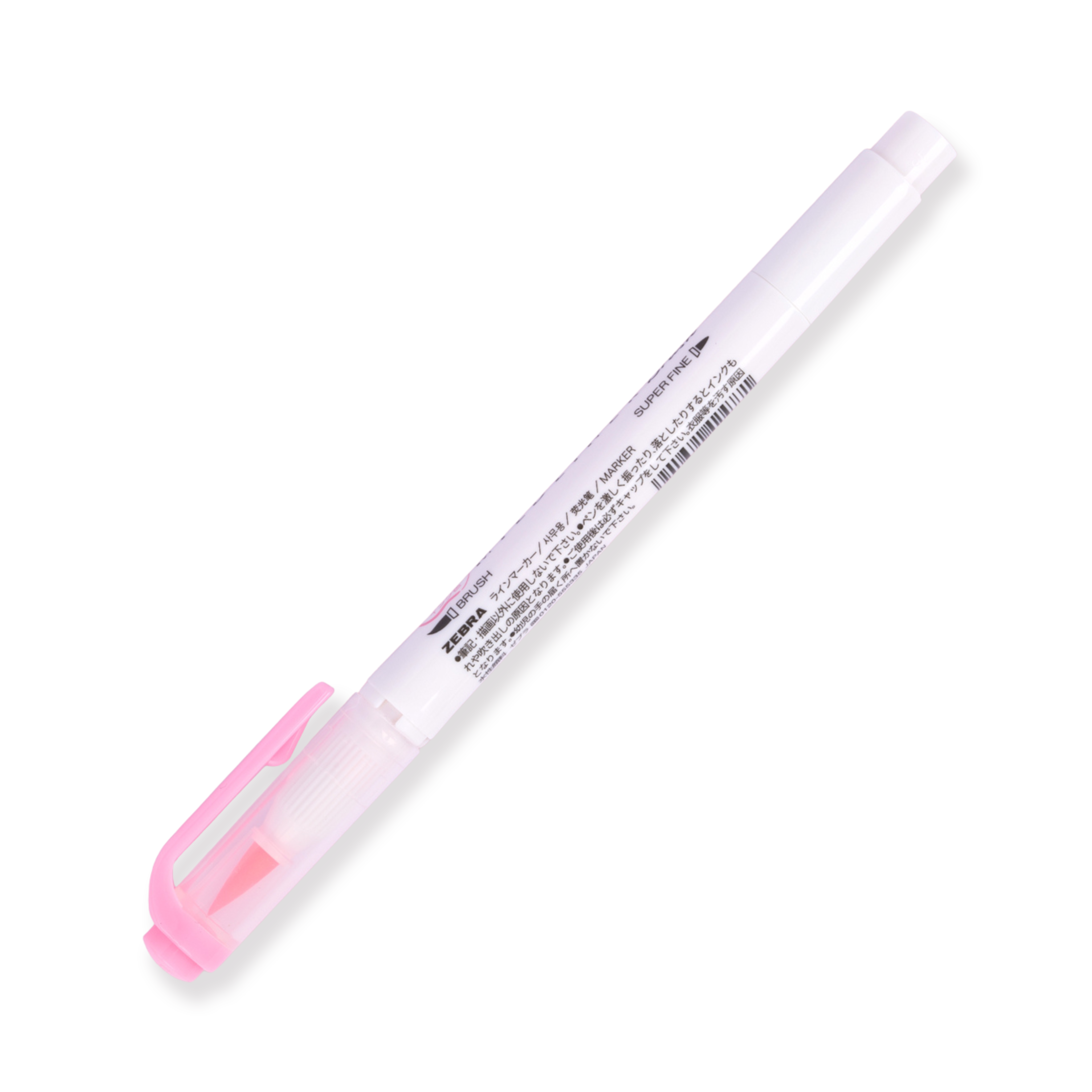 Zebra Mildliner Pinselstift mit zwei Enden – Pinsel / Fein – Mildes Rosa