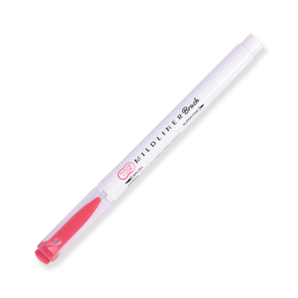 Zebra Mildliner Double Ended Brush Pen - Brush / Fine - Mild Red - Stationery Pal