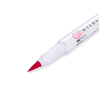 Zebra Mildliner Double Ended Brush Pen - Brush / Fine - Mild Red - Stationery Pal