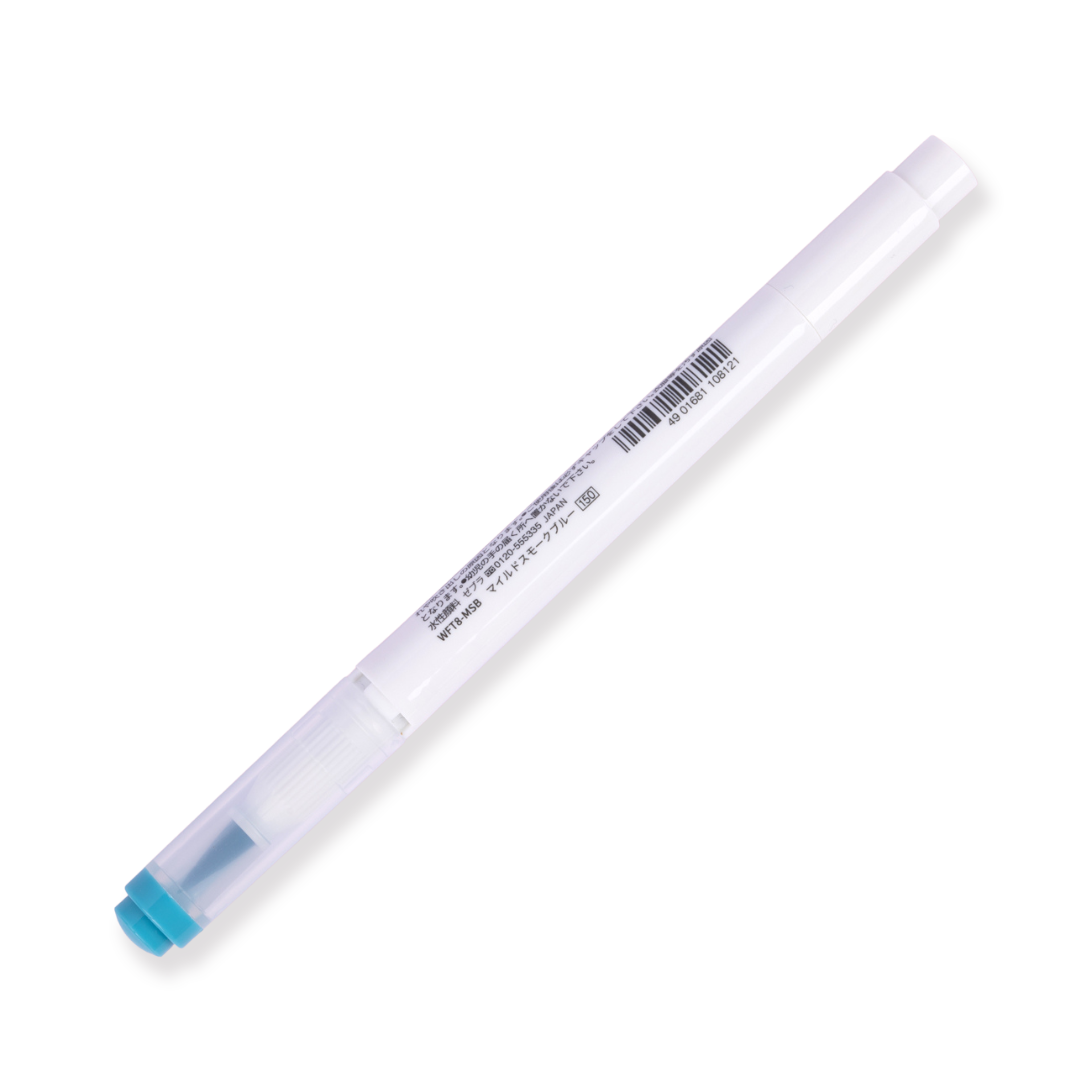 Zebra Mildliner Pinselstift mit zwei Enden, Pinsel / Fein, Mildes Rauchblau