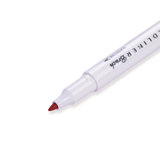 Zebra Mildliner Double Ended Brush Pen - Brush / Fine - Mild Vermilion - Stationery Pal