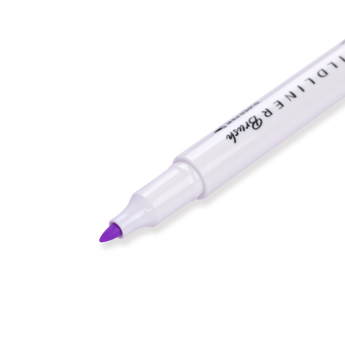 Zebra Mildliner Double Ended Brush Pen - Brush / Fine - Mild Violet - Stationery Pal