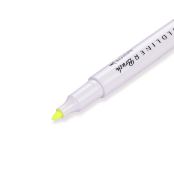 Zebra Mildliner Double Ended Brush Pen - Brush / Fine - Mild Yellow - Stationery Pal