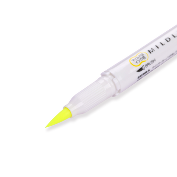 Zebra Mildliner Double Ended Brush Pen - Brush / Fine - Mild Yellow - Stationery Pal